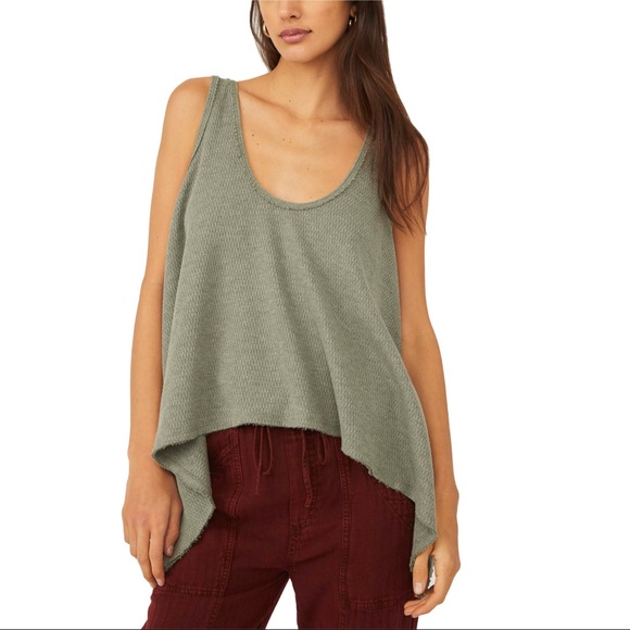 Free People Tops - NWT Free People Sing La La Tank Moss Green Size XL